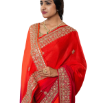 Shaded Gottapatti Work Saree | Orange to Magenta | Jaipurio Designer Collection